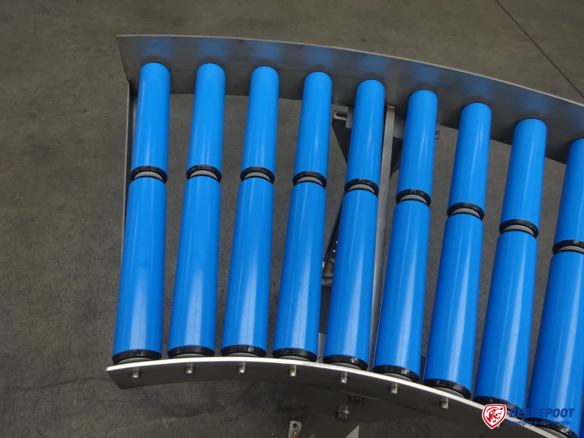 Rollenbaanbochten, RVS, nieuw